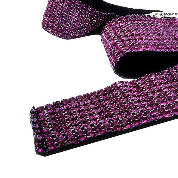 Vintage Y2K DOLCE & GABBANA Pink Swarovski Crystal Embellished Belt - Picture 9 of 11